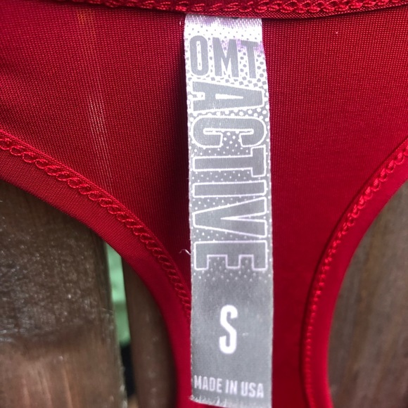OMT red racerback “STRONG IS THE NEW SKINNY” top - Picture 2 of 4